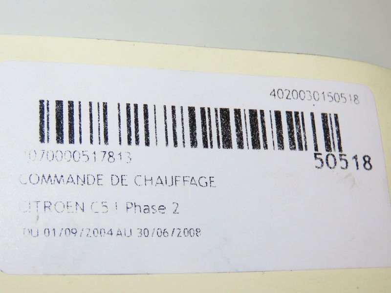 Commande de chauffage CITROEN C5 I