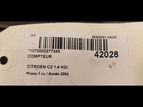 Compteur Citroën C2 (JM_) 1.4 hdi (2003-2009) 3 portes