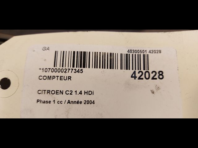 Compteur Citroën C2 (JM_) 1.4 hdi (2003-2009) 3 portes