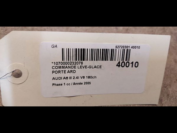 Commande leve-glace porte arrière droite Audi A6 C6 (4F2) 2.4 (2004-2008)