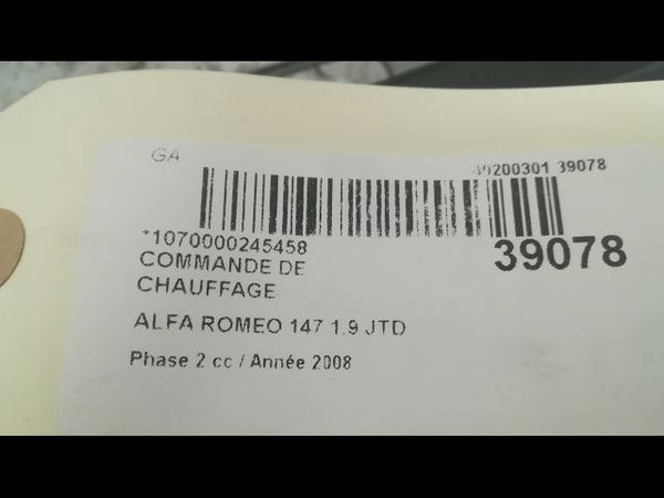 Commande de chauffage Alfa romeo 147 (937_) 1.9 jtdm (937.axd1a, 937.axv1a, 937.bxb1a) (2004-2010)