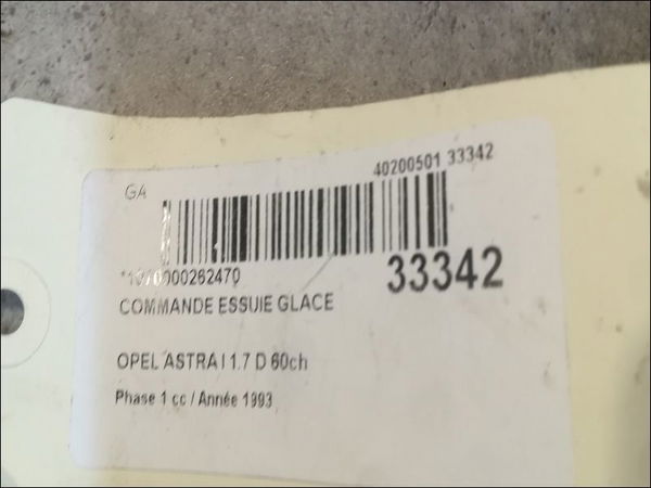 Commande essuie glace Opel ASTRA F 3-5 portes (T92) 1.7 d (f08, m08, f68, m68) (1991-1992)