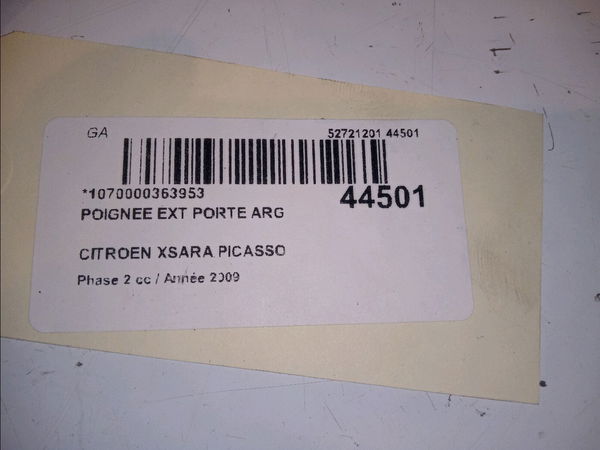 Poignee ext porte arg Citroën XSARA PICASSO (N68) 1.6 hdi (2004-2011) 5 portes