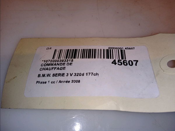 Commande de chauffage Bmw 3 (E90) 320 d (2004-2011)