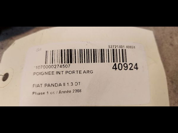 Poignee int porte arg Fiat PANDA (169_) 1.3 d multijet (169.axc1a) (2003) 5 portes