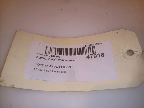 Poignee ext porte arg Toyota AYGO (_B1_) 1.0 (kgb10_) (2005-2014) 5 portes