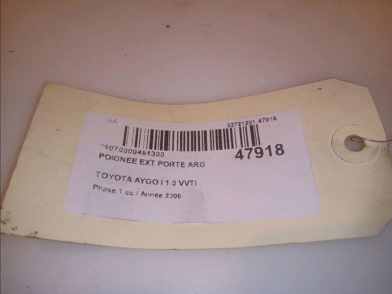 Poignee ext porte arg Toyota AYGO (_B1_) 1.0 (kgb10_) (2005-2014) 5 portes