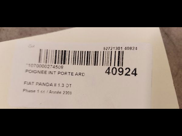 Poignee int porte ard Fiat PANDA (169_) 1.3 d multijet (169.axc1a) (2003) 5 portes
