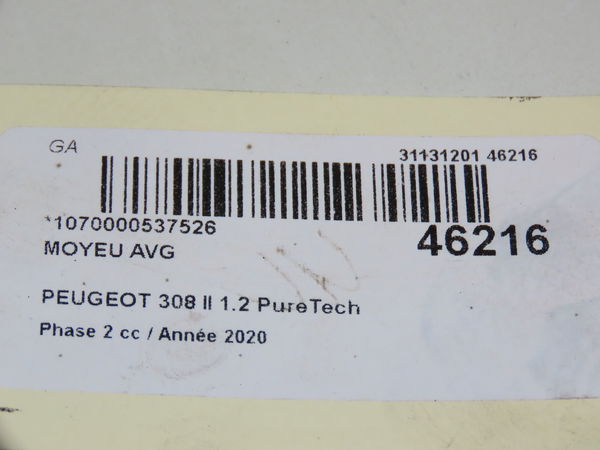 Moyeu avg Peugeot 308 SW II (LC_, LJ_, LR_, LX_, L4_) 1.2 thp 110 (2014-2021)