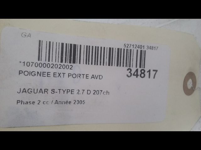 Poignee ext porte avd Jaguar S-TYPE II (X200) 2.7 d (2004-2007)