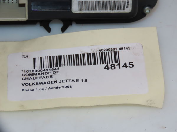 Commande de chauffage Volkswagen JETTA III (1K2) 1.9 tdi (2005-2010)