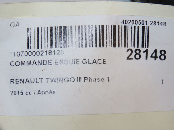 Commande essuie glace RENAULT TWINGO III