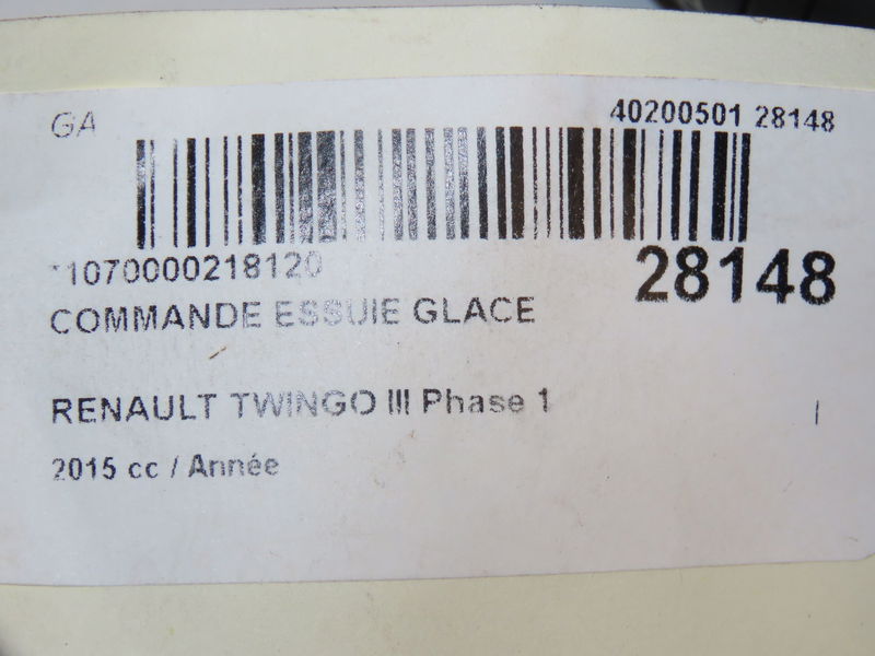 Commande essuie glace RENAULT TWINGO III