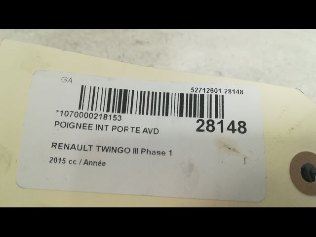 Poignee int porte avd RENAULT TWINGO III