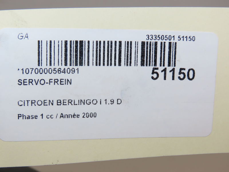 Servo-frein Citroën BERLINGO - BERLINGO FIRST Camionnette-Monospace (M_) 1.9 d 70 (mbwjz, mcwjz) (1999-2011)