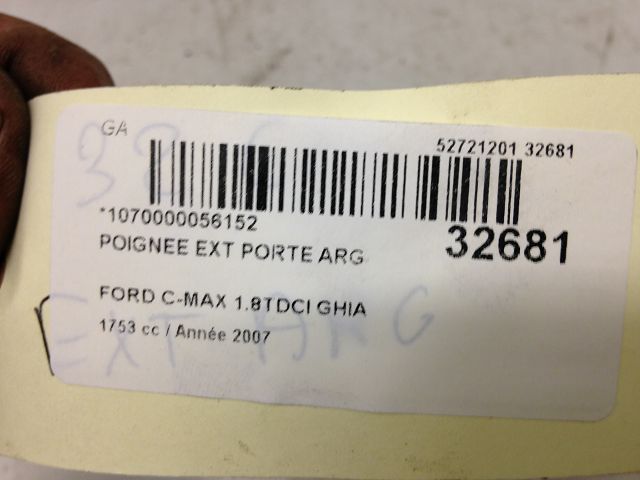 Poignee ext porte arg FORD CMAX I Phase 2 03-2007--09-2010 1.8 TDCI 8v 115ch