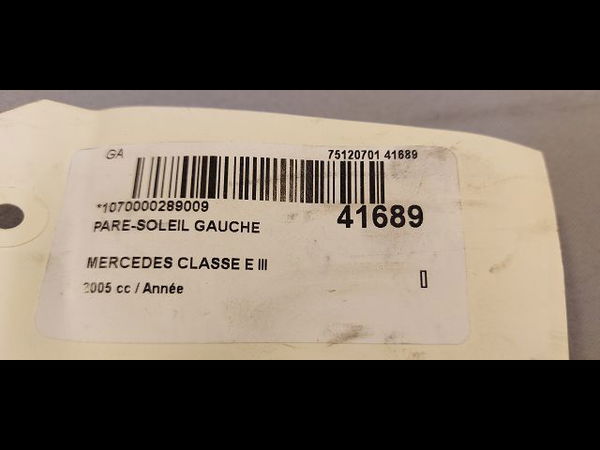 Pare-soleil gauche Mercedes-benz CLASSE E (W211) E 280 cdi (211.020) (2005-2008)