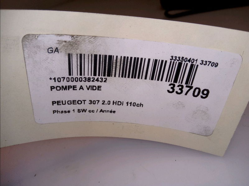 Pompe a vide Peugeot 307 Break (3E) 2.0 hdi 110 (2002-2009) 5 portes