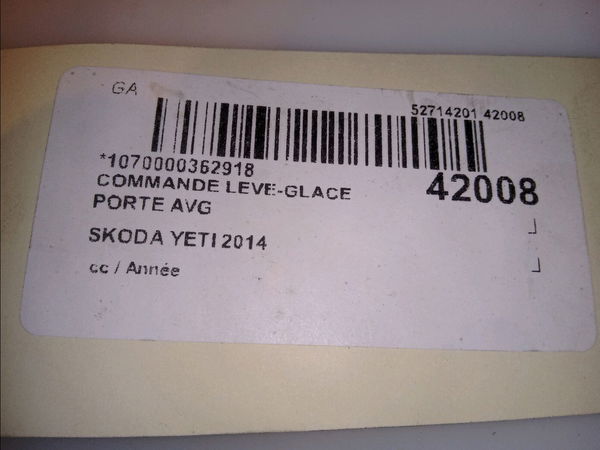 Commande lève-glace porte avant gauche Skoda YETI (5L) 2.0 tdi (2011-2017)