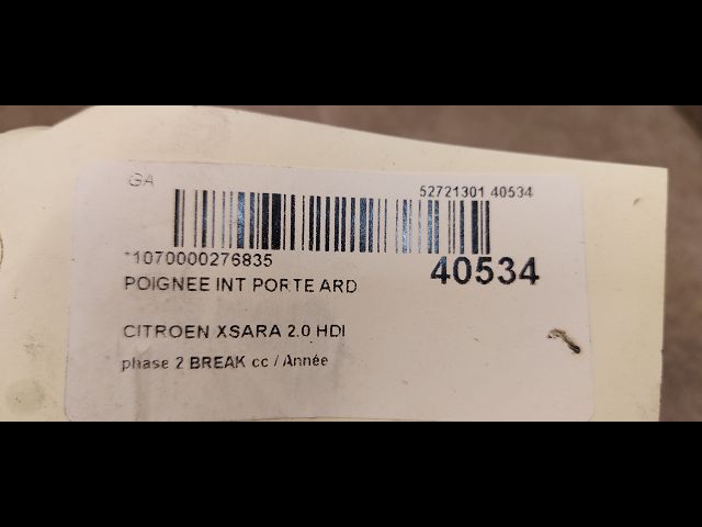 Poignee int porte ard Citroën XSARA Break (N2) 2.0 hdi 90 (1999-2005)