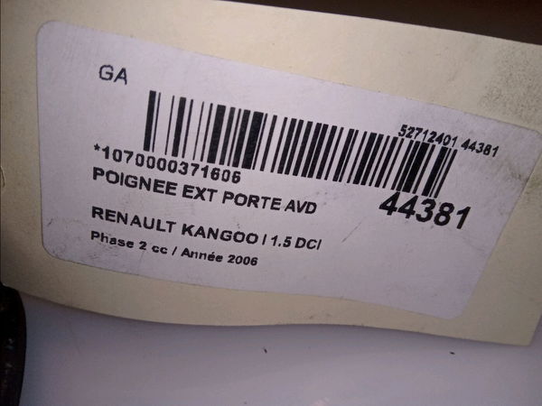 Poignee ext porte avd Renault KANGOO (KC0-1_) 1.5 dci (2003)