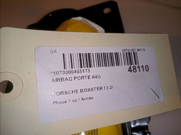 Airbag porte avg PORSCHE BOXSTER I Phase 1 09-1996--12-2004 3.2i 250ch
