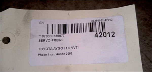 Servo-frein Toyota AYGO (_B1_) 1.0 (kgb10_) (2005-2014) 5 portes