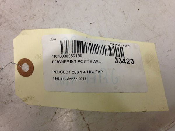 Poignee int porte arg Peugeot 208 I (CA_, CC_) 1.4 hdi (2012) 3 portes