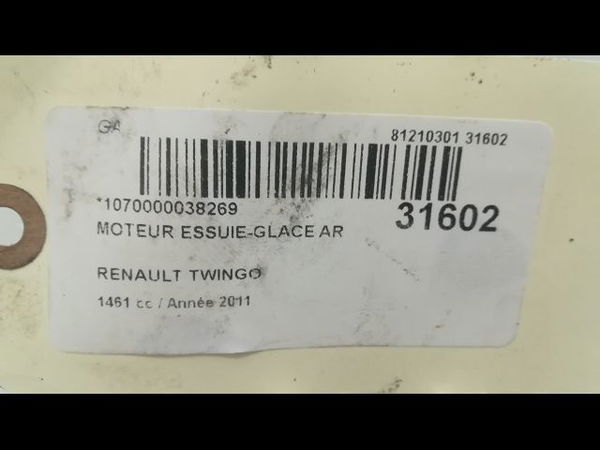 Moteur essuie-glace arrière RENAULT TWINGO II Phase 2 12-2011--12-2014 1.5 DCI 75ch