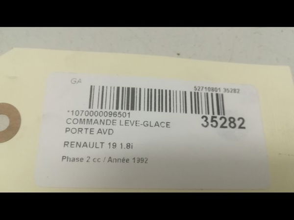 Commande lève-glace porte avant droite Renault 19 II Cabriolet (D53_, 853_) 1.8 16v (d53d) (1992-1996)