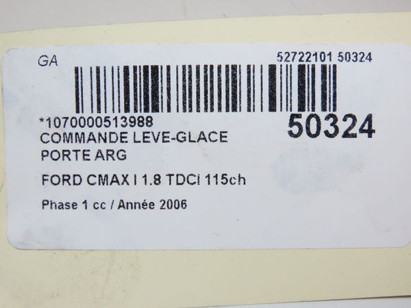 Commande leve-glace porte arrière gauche Ford FOCUS C-MAX (DM2) 1.8 tdci (2005-2007) 5 portes