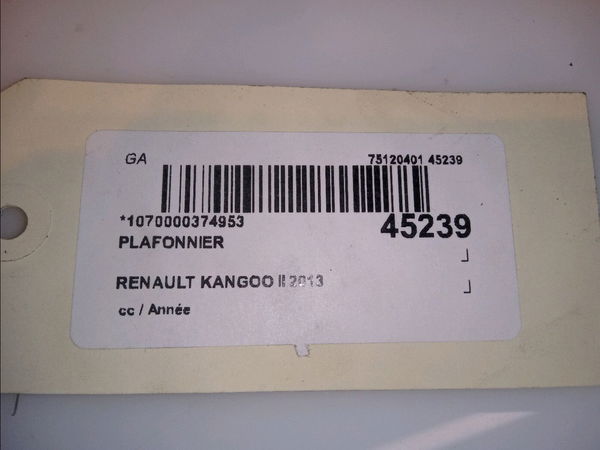 Plafonnier Renault KANGOO Express (FW0-1_) 1.5 dci 110 (fw06, fw12) (2013)