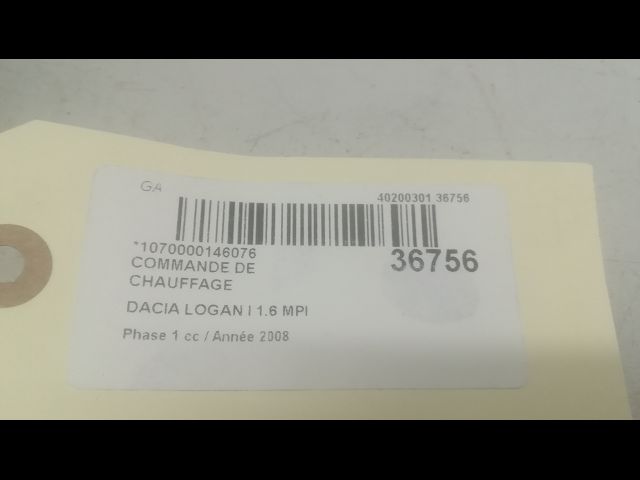 Commande de chauffage Dacia LOGAN (LS_) 1.6 (lsob, lsod, lsof, lsoh) (2004)