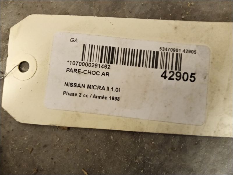 Pare-choc arrière Nissan MICRA II (K11) 1.0 i 16v (1992-2000)