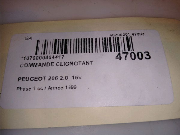 Commande clignotant Peugeot 206 3-5 portes (2A-C) 2.0 s16 (1999-2007)