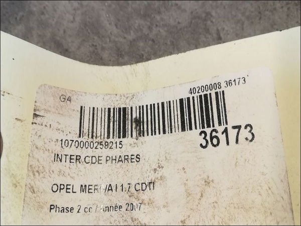 Interrupteur commande de phares Opel MERIVA A Monospace (X03) 1.7 cdti (e75) (2003-2010)