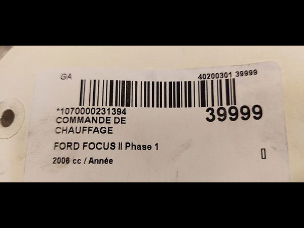 Commande de chauffage Ford FOCUS II (DA_, HCP, DP) 1.8 tdci (2005-2012)