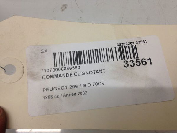 Commande clignotant Peugeot 206 3-5 portes (2A-C) 1.9 d (1998-2001) 5 portes