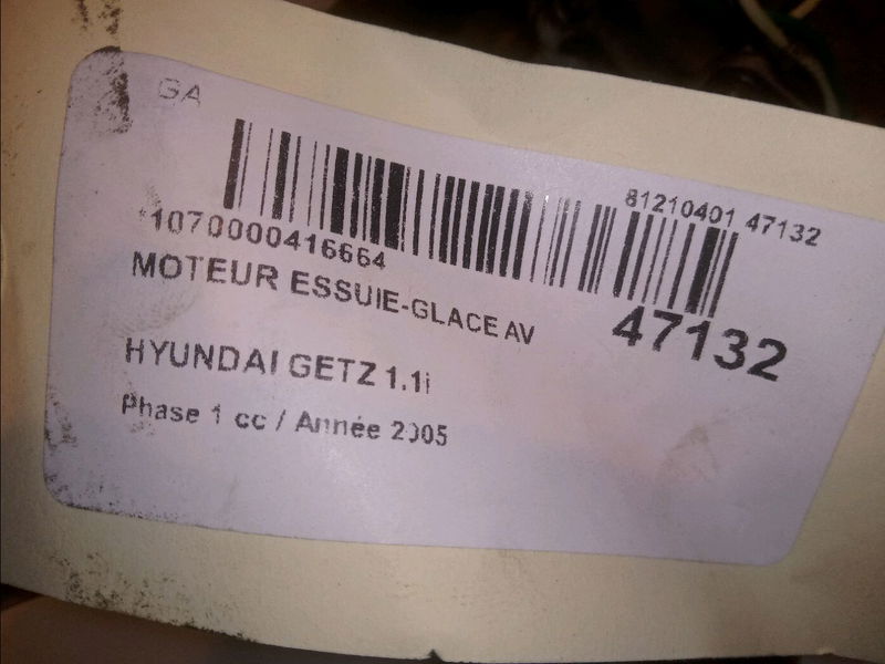 Moteur essuie-glace avant Hyundai GETZ (TB) 1.1 (2002-2005)
