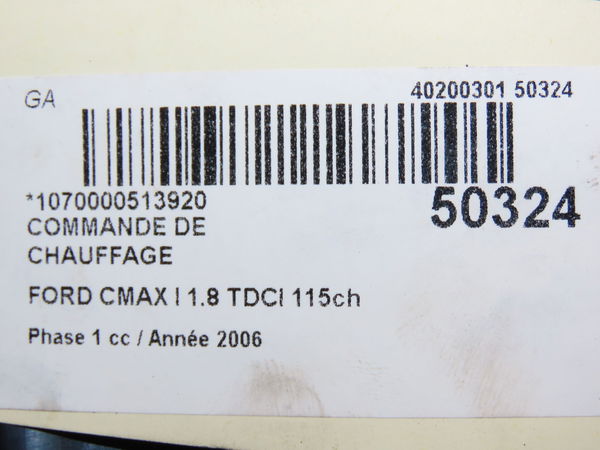 Commande de chauffage Ford FOCUS C-MAX (DM2) 1.8 tdci (2005-2007) 5 portes