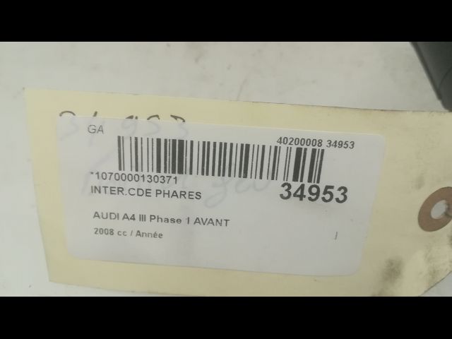 Interrupteur commande de phares Audi A4 B7 Avant (8ED) 1.9 tdi (2004-2008)