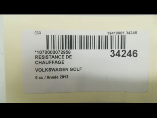 Resistance de chauffage VOLKSWAGEN GOLF III Phase 1 01-1992--12-1997 1.9 TD