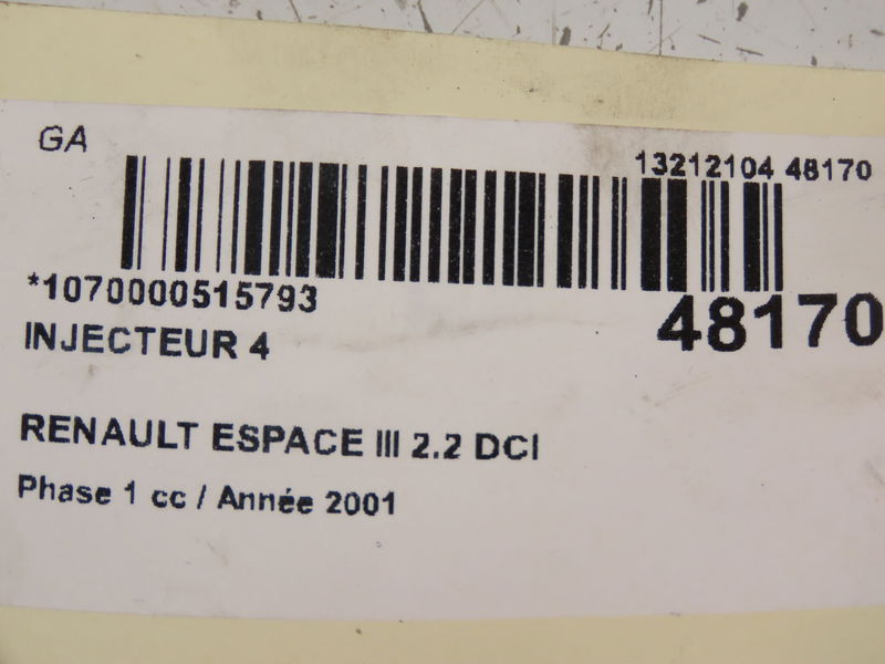 Injecteur 4 Renault ESPACE III (JE0_) 2.2 dci (je0k) (2000-2002) 5 portes