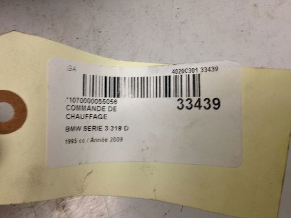 Commande de chauffage Bmw 3 (E90) 318 d (2007-2011)