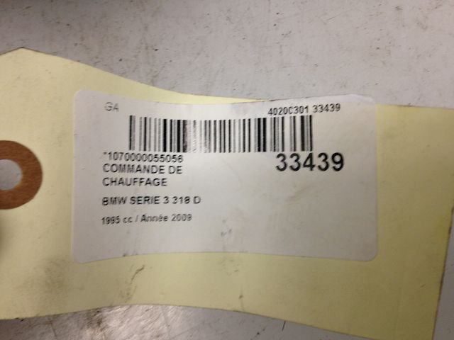 Commande de chauffage Bmw 3 (E90) 318 d (2007-2011)