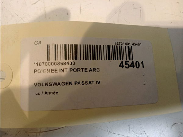 Poignee int porte arg Volkswagen PASSAT B6 Variant (3C5) 2.0 tdi (2005-2010) 5 portes