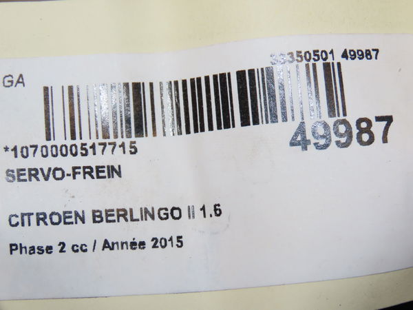 Servo-frein Citroën BERLINGO MULTISPACE (B9) 1.6 hdi 115 (2010)