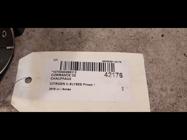 Commande de chauffage Citroën C-ELYSEE (DD_) 1.2 vti 82 (2014)