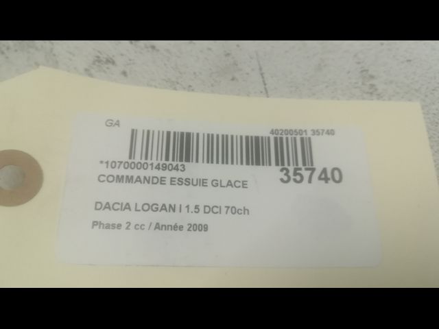 Commande essuie glace Dacia LOGAN (LS_) 1.5 dci (ls0k) (2006-2012)