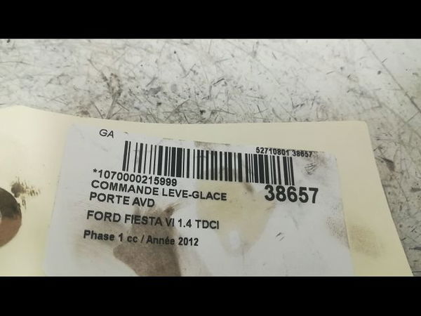 Commande lève-glace porte avant droite Ford FIESTA VI (CB1, CCN) 1.4 tdci (2010-2012) 3 portes